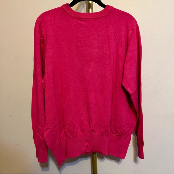Joanie Pink Intarsia Sweater with 'POW!' Design - Picture 4 of 4